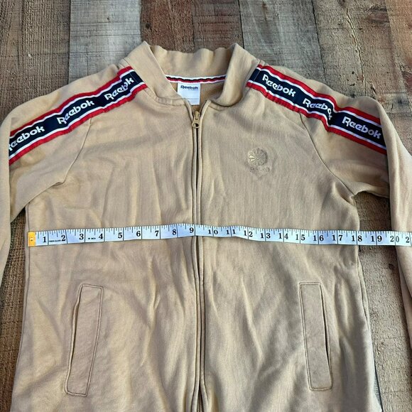Reebok Y2K tan track jacket with red and black stripe women's size medium - Picture 2 of 10